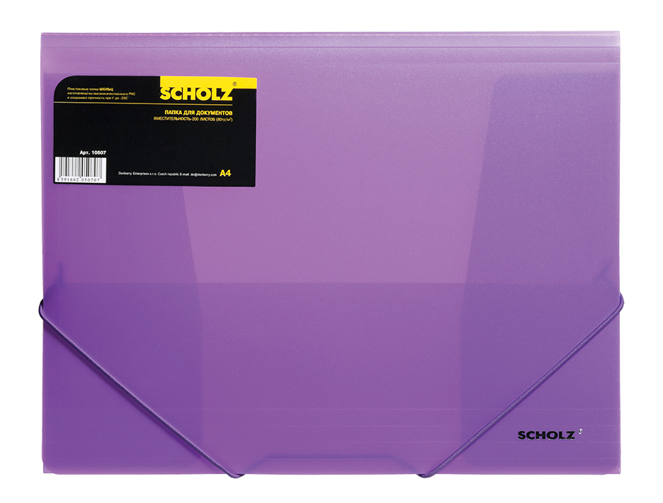 Папка на резинках А4, пластик прозр., ассорт. Scholz - фото 5