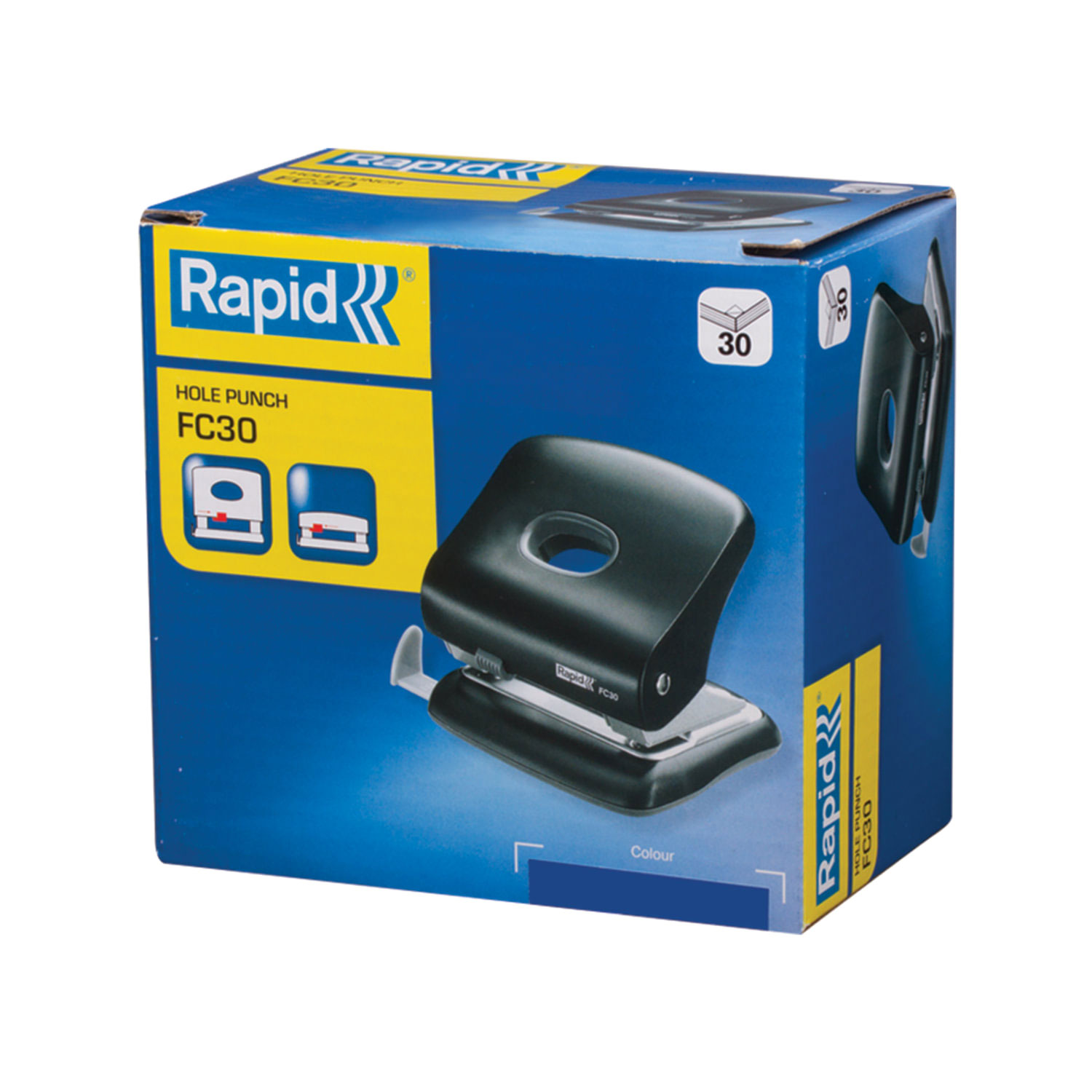 Діркопробивач на 2 отвори, до 30 аркушів Fashion FC30, металевий, син. Rapid - фото 4