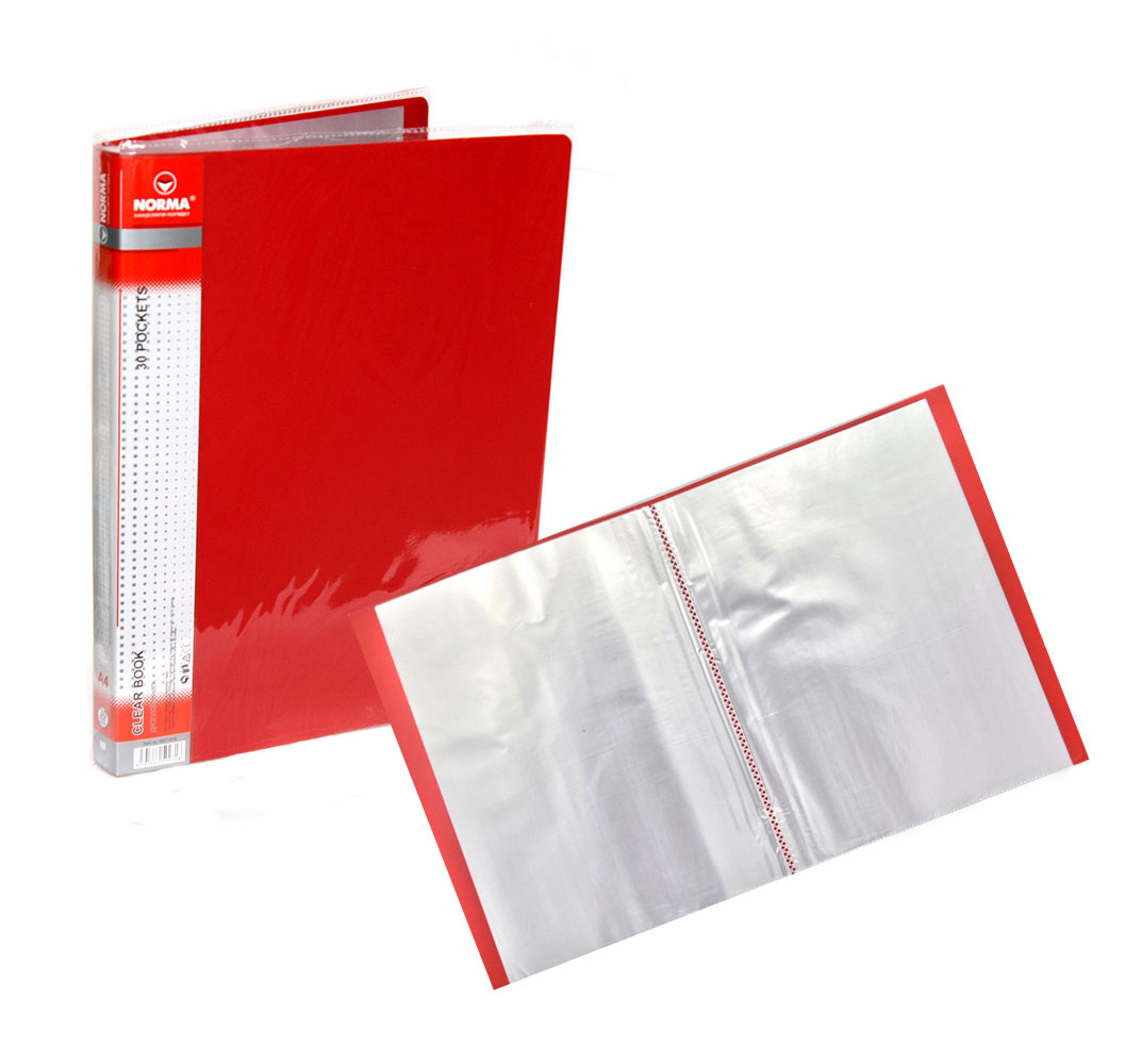 Папка на 30 файлов, толщина 600мкм., красн. NORMA - фото 3