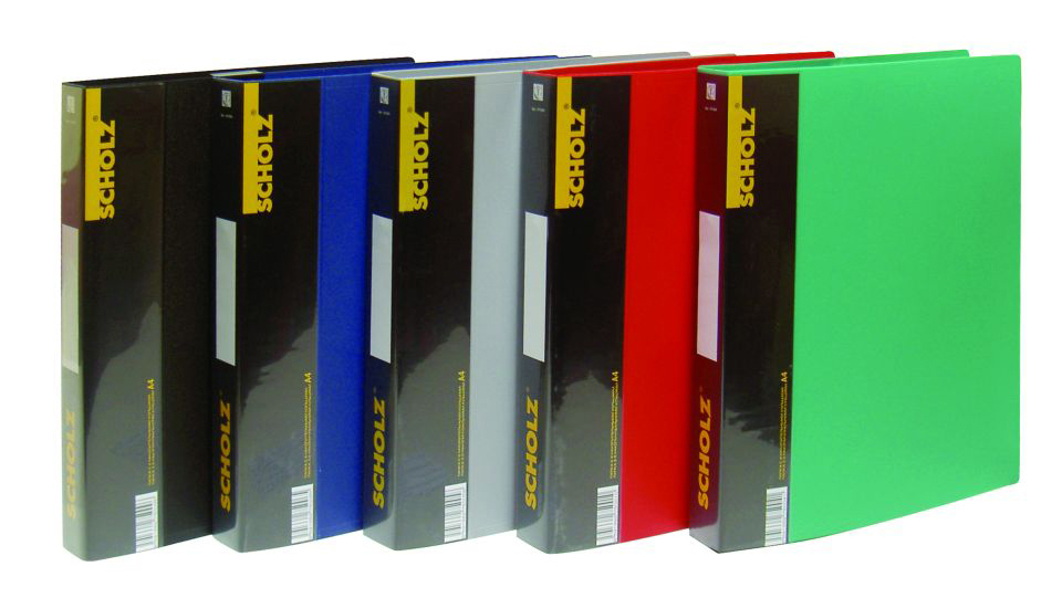 Папка А4, 25мм., 2кольца, пластик, внутренний карман, сер. Scholz - фото 3