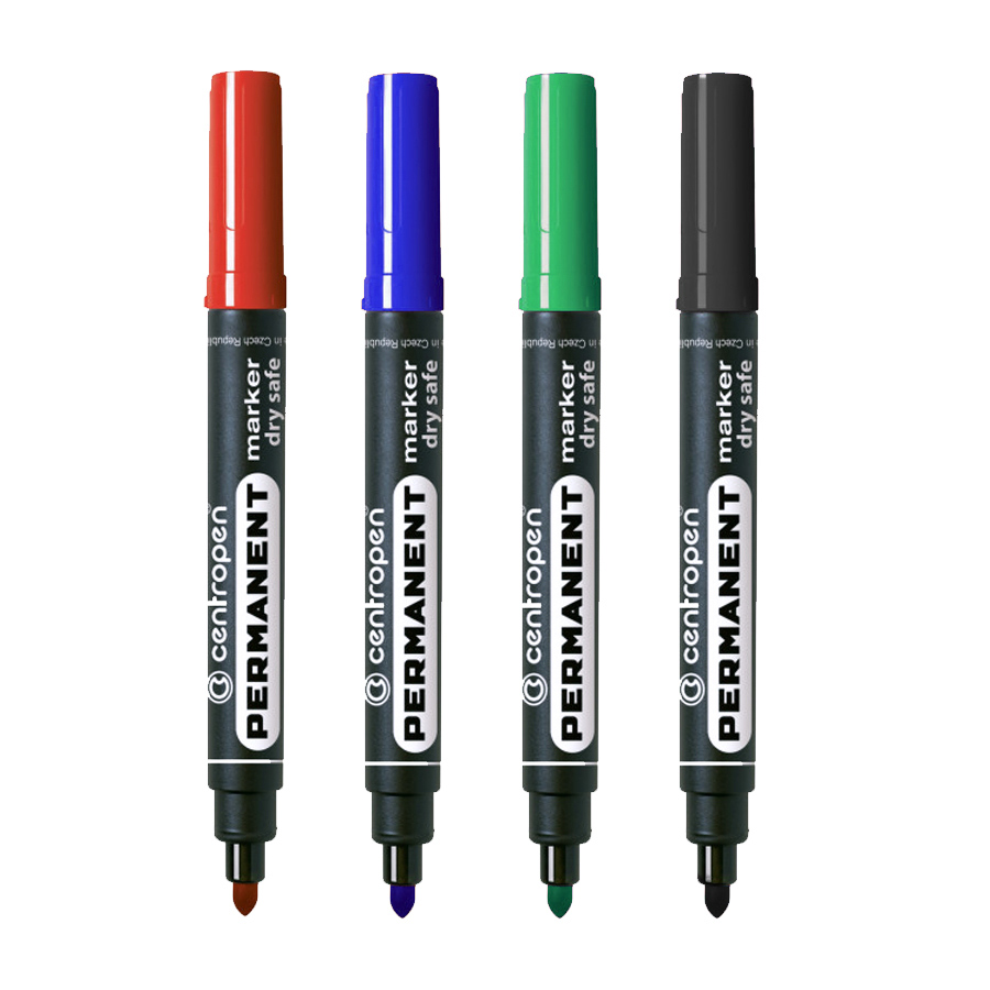 Маркер перман., круглий наконечник 2,5мм., Dry Safe 8510, син. Centropen - фото 2