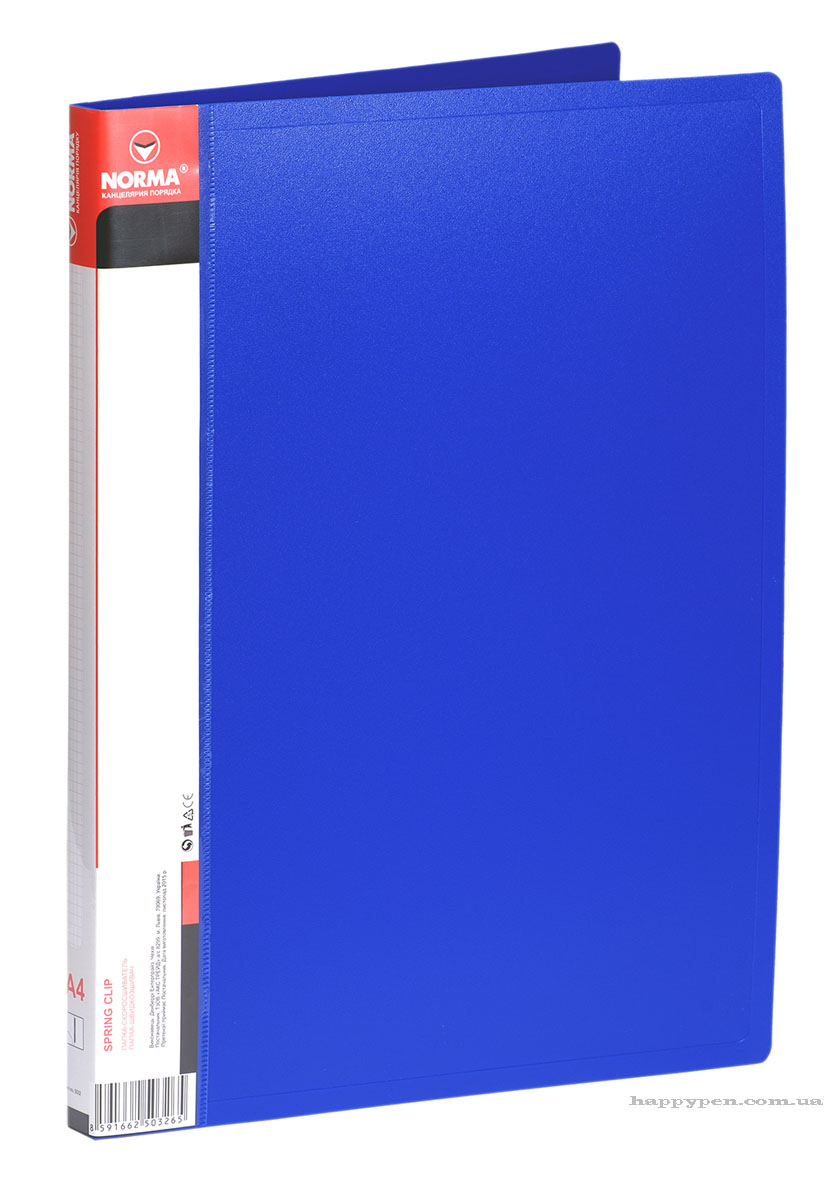 Папка со скоросшивателем и карманом 20мм., пластик, син. NORMA - фото 2
