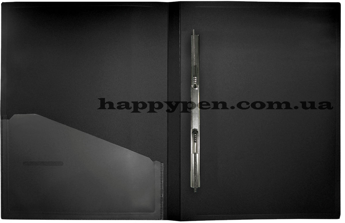 Папка со скоросшивателем и карманом 20мм., пластик, черн. NORMA - фото 2