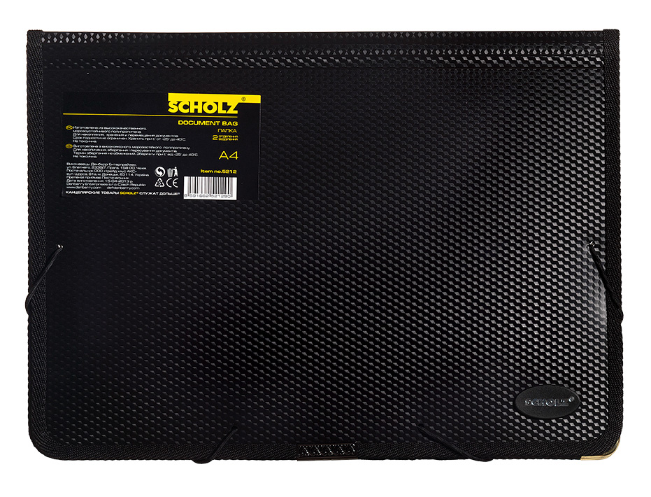 Папка-картотека на 2 отделения, А4, на резинках, черн. Scholz - фото 4