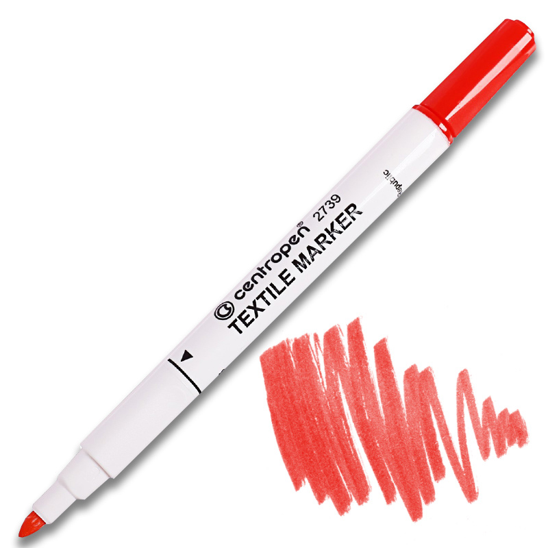 Маркер для маркировки текстиля Textile круглое острие 2739 2мм., красн. Centropen - фото 1