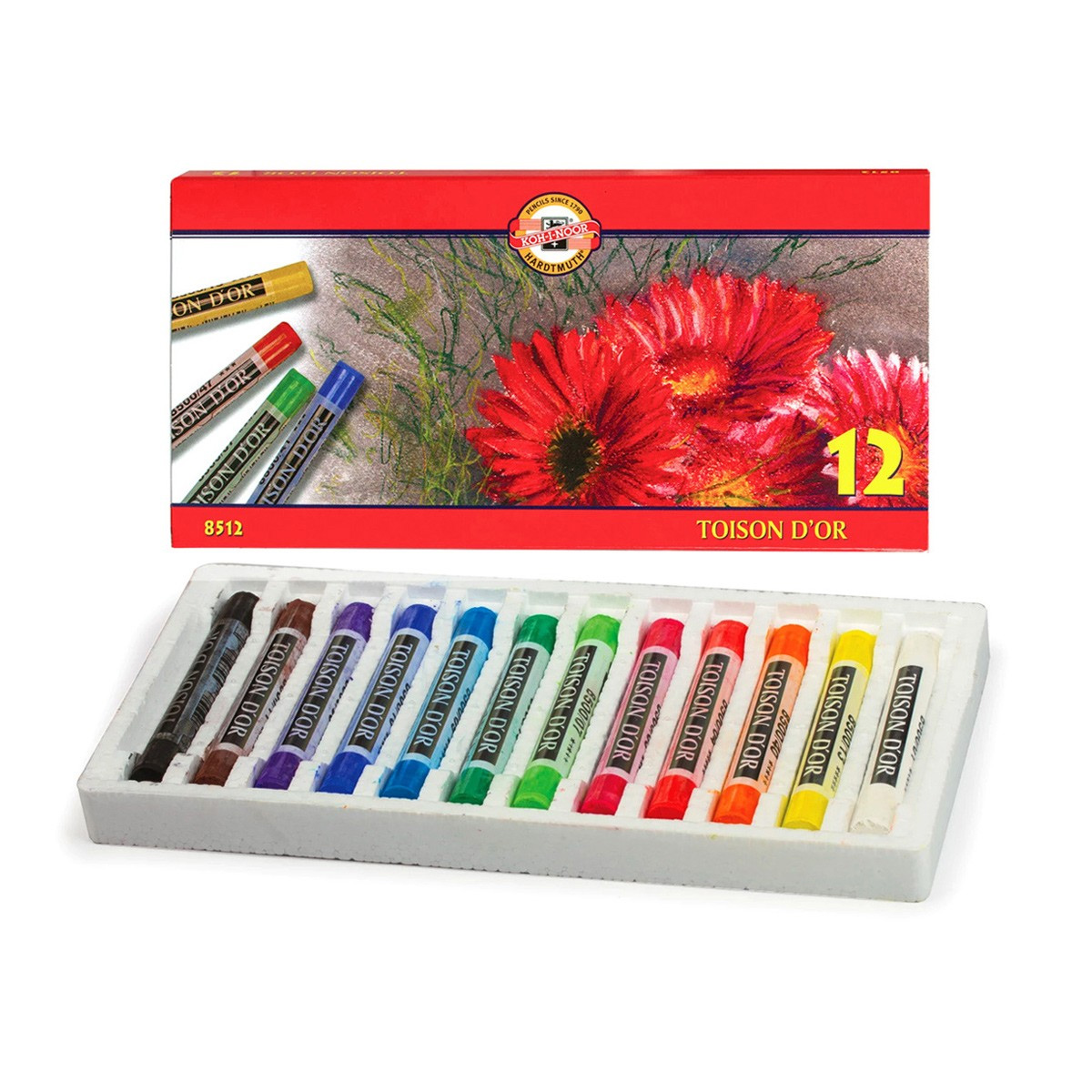 Пастель сухая 12 цветов, TOISON D'OR 8512 Koh-i-noor - фото 1