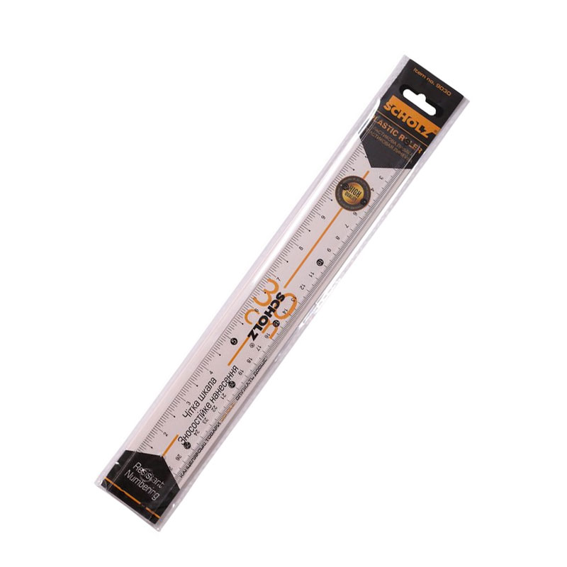 Линейка пластиковая 30см., прозр. Scholz - фото 1