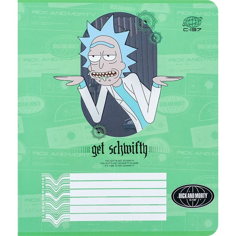 Тетрадь школьная «Rick and Morty», 18 листов, клетка, обложка 5 рисунков+УФ лак (rm24-236), ассорт. Kite - фото 14