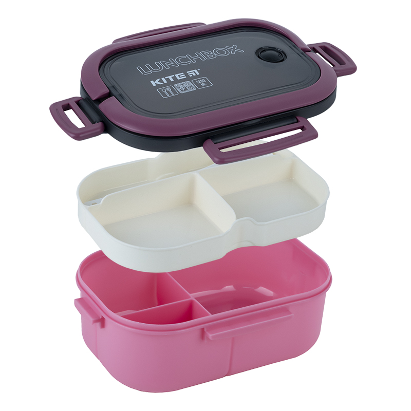 Ланчбокс з розділювачем 1200 мл, бордовий Kite - фото 2