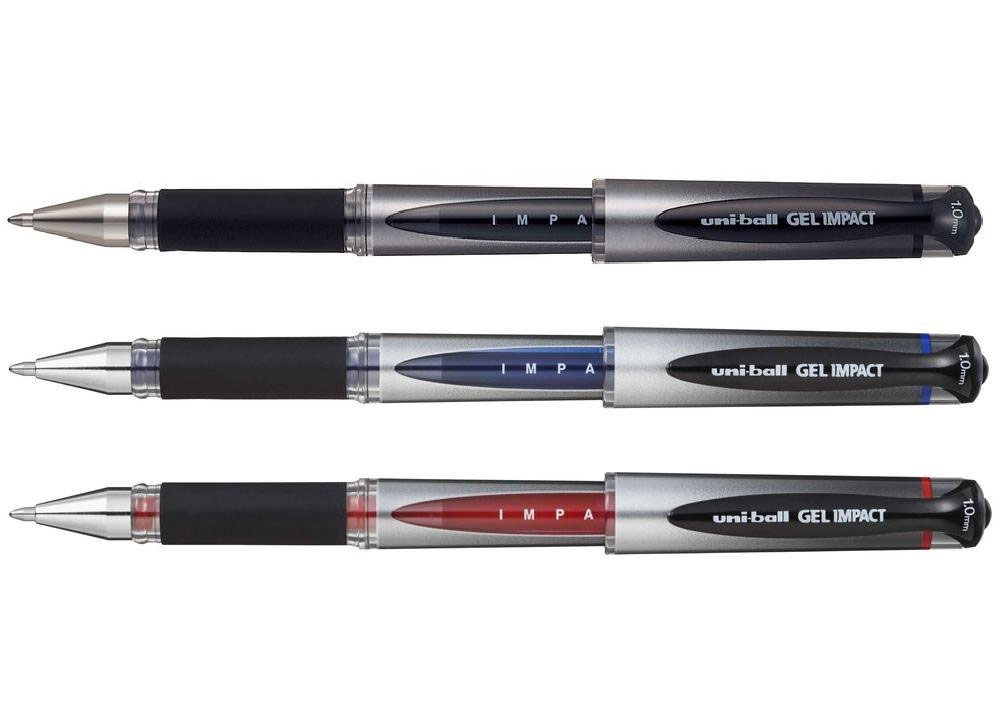 Гелевая ручка Uni-ball Gel Impact 1,0мм., корпус серо-черн., стержень син. Uni - фото 6