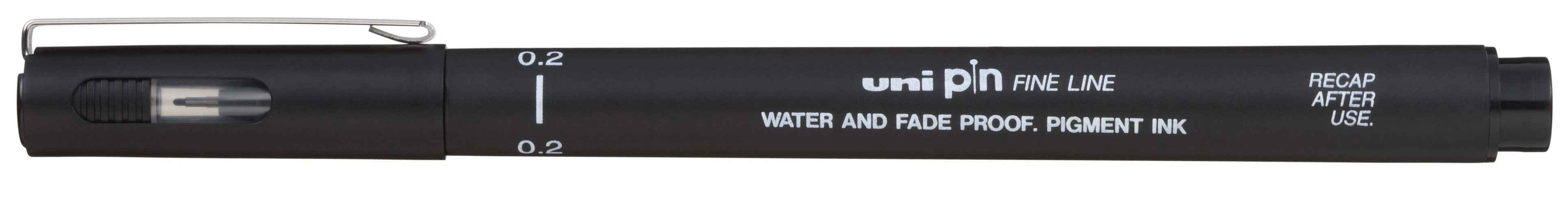 Линер Pin fine line, 0,2мм., корпус черн., стержень черн. Uni - фото 3