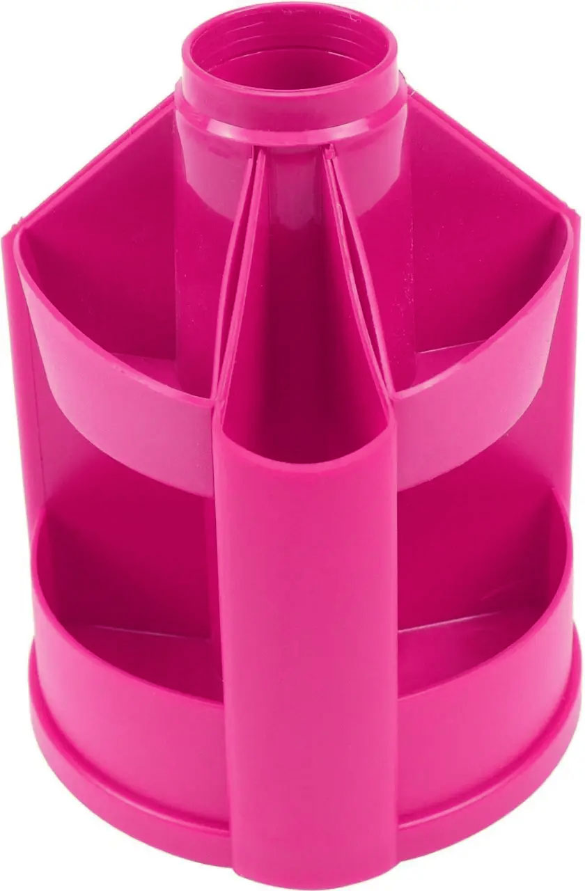 Подставка для ручек и канцтоваров вращающаяся средняя В41 (125*160 мм.), малин. КиП - фото 2