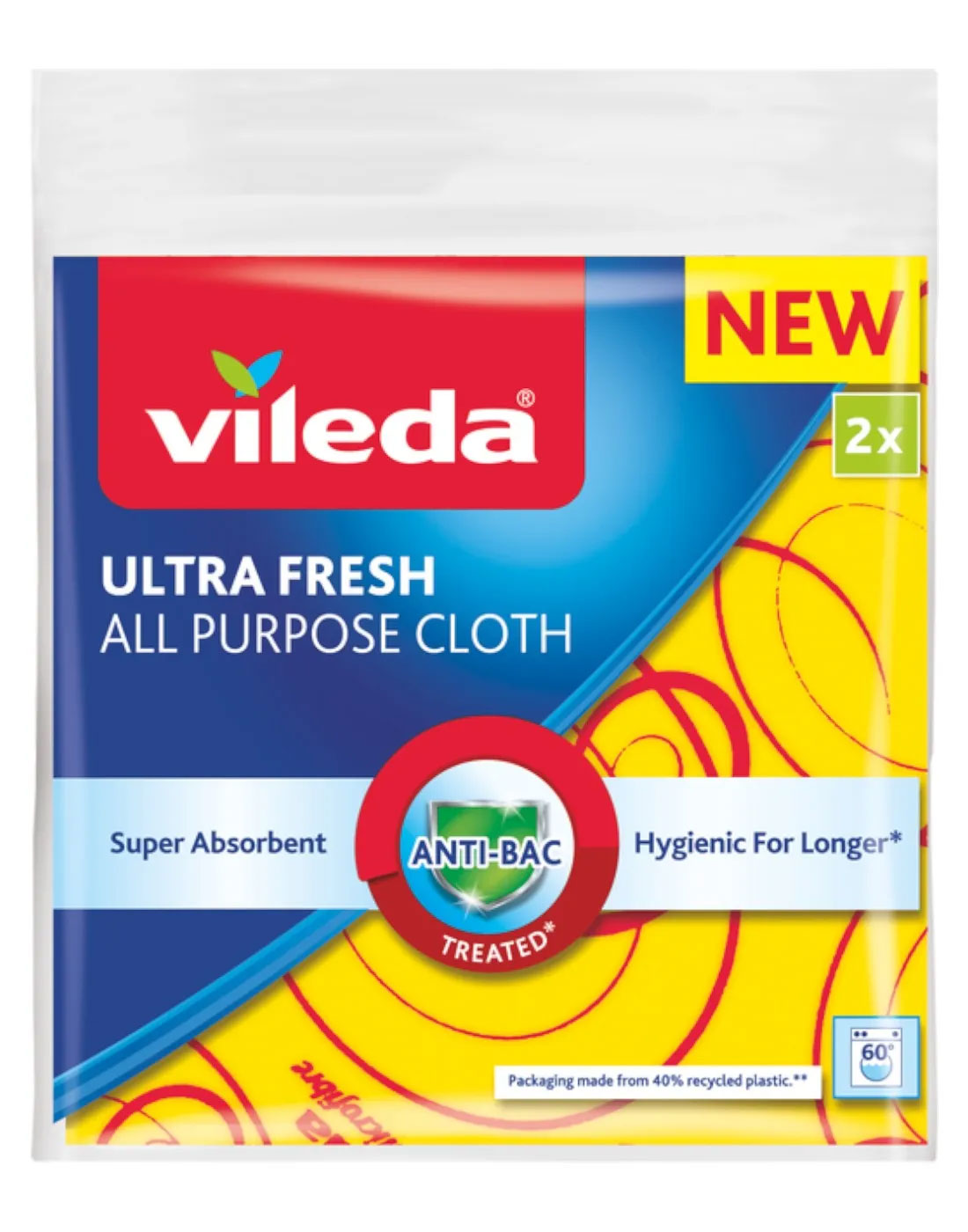 Серветка для прибирання універсальна UltraFresh All Purpose Cloth, 34*34см., 2шт/уп. Vileda - фото 1