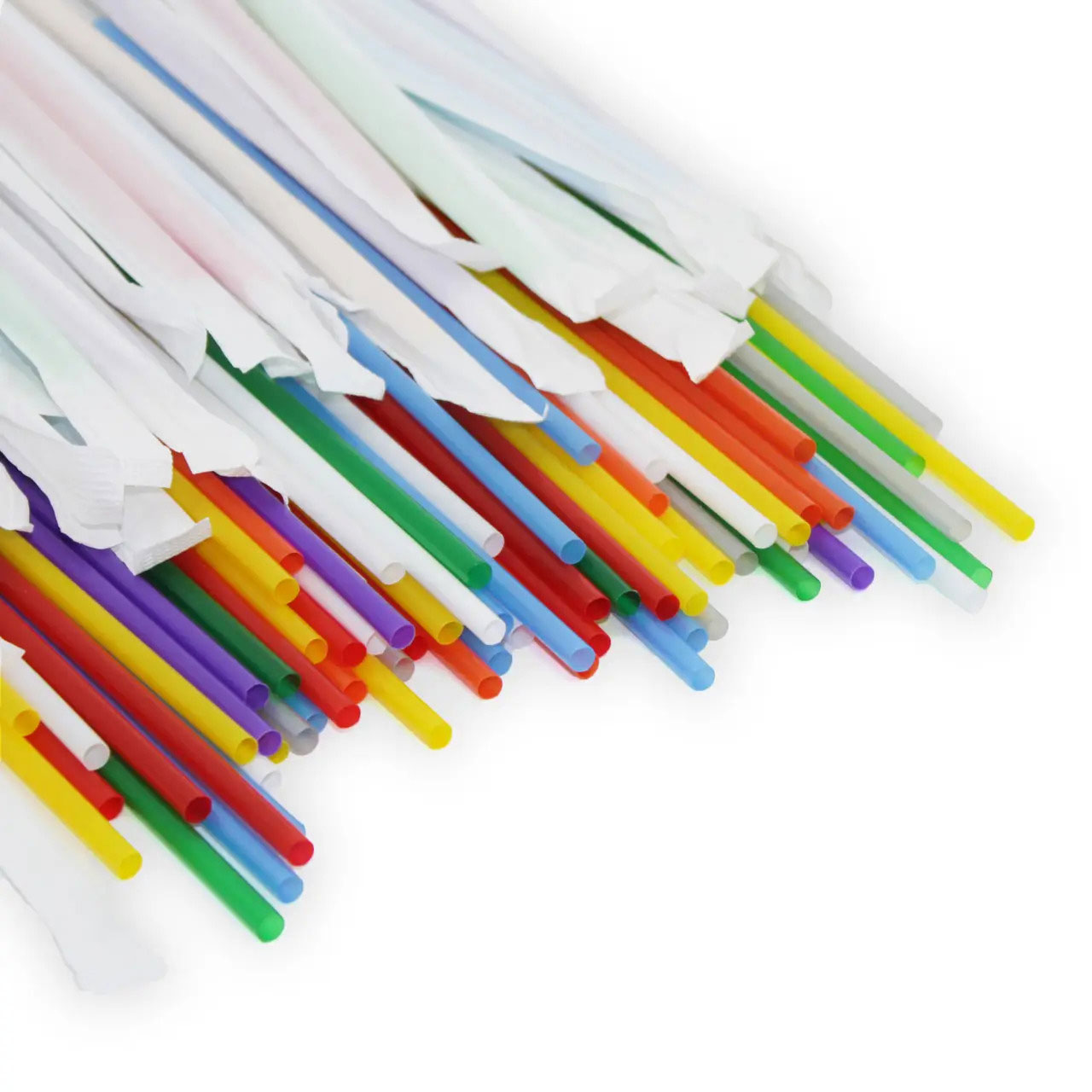 Трубочки прямые 21см., d4,8мм., в индивидуальной бумажной упаковке, 200шт., ассорт. Украина - фото 1