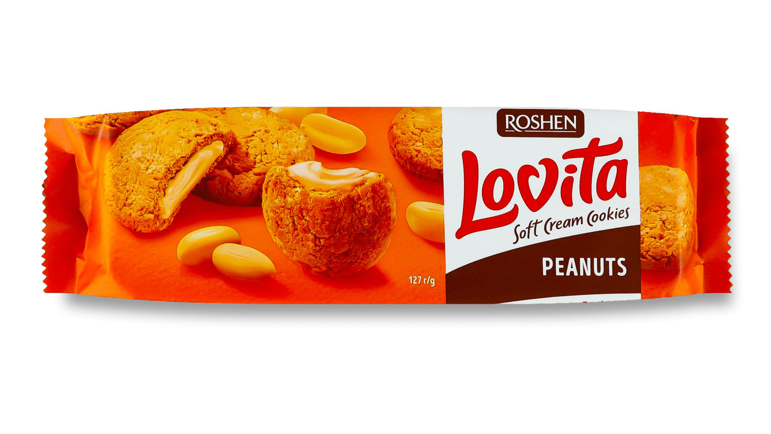 Печиво Lovita Soft Cream Cookies Peanut, 127гр. Roshen - фото 1