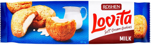 Печиво Lovita Soft Cream Cookies milk, 127гр. Roshen - фото 1