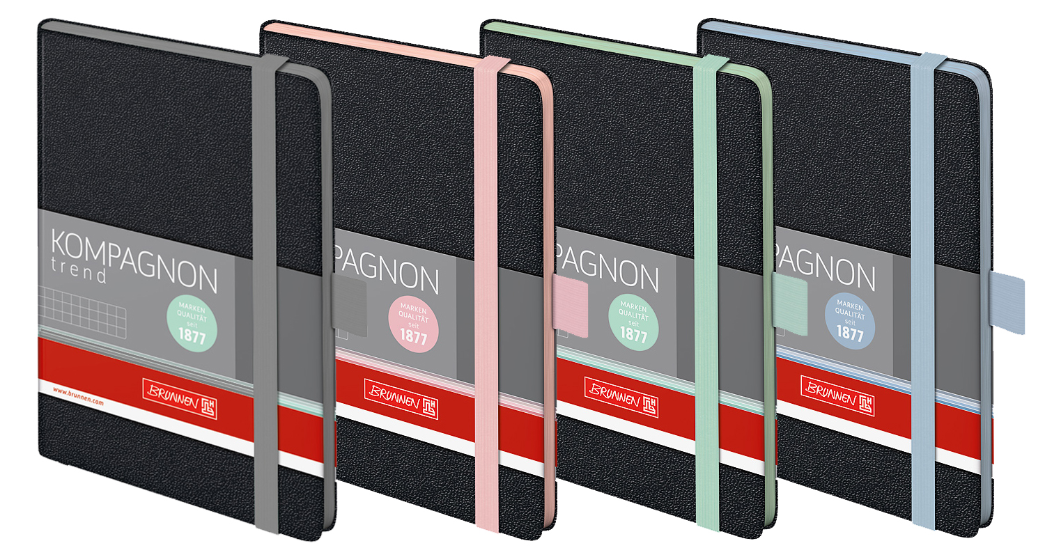 Книга записная А6 Компаньйон, клетка, мятный срез, черн. Brunnen - фото 2