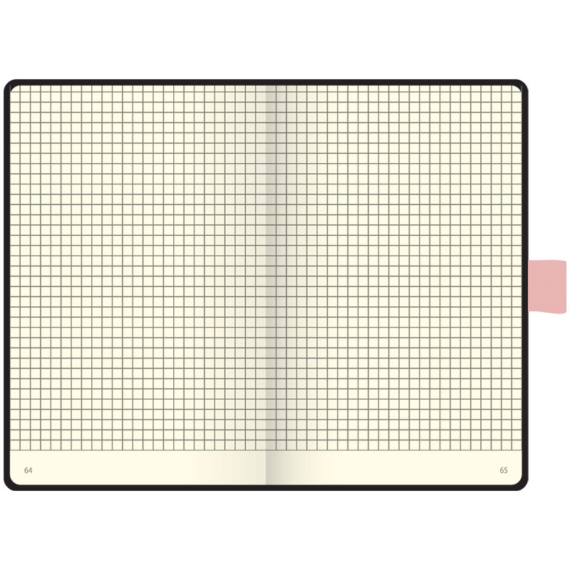 Книга записная А6 Компаньйон, клетка, розовый срез, черн. Brunnen - фото 1