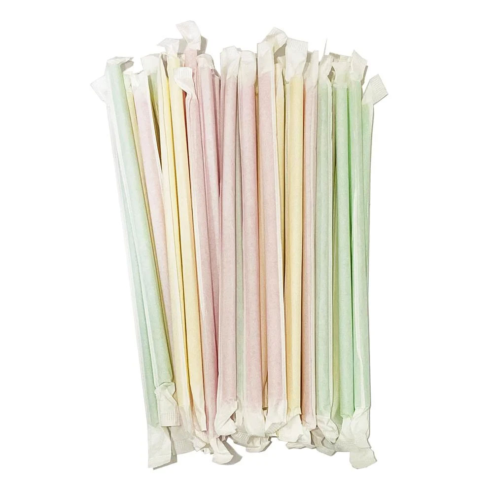 Трубочки прямые 21см., d6,8мм., в индивидуальной бумажной упаковке, 200шт., ассорт. Украина - фото 1