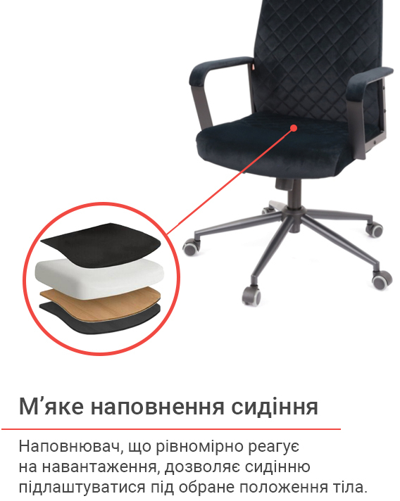 Кресло Авис TILT (Black fabric) черный АКЛАС - фото 4