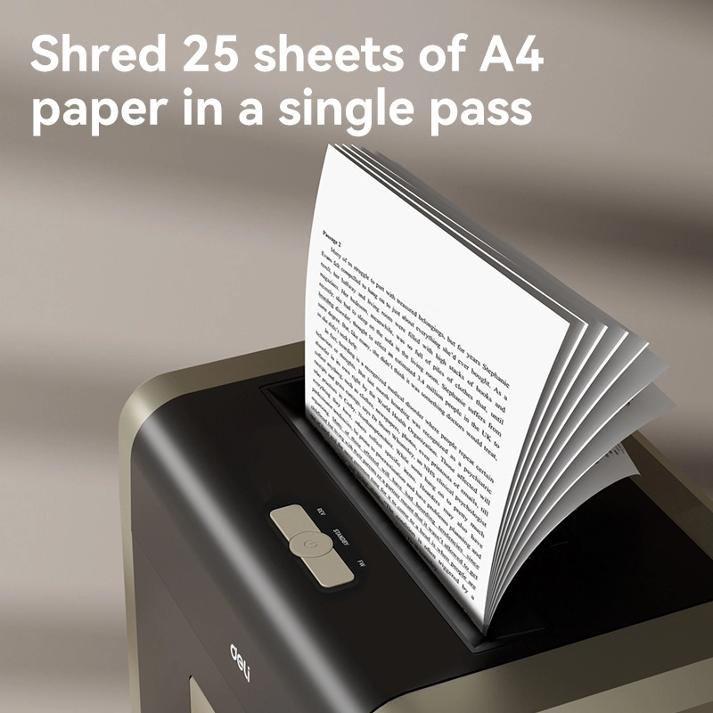 Уничтожитель документов DELI T099, 25 листов, перекрестная резка 4*30мм., корзина 31л., класс P-4 DELI - фото 2