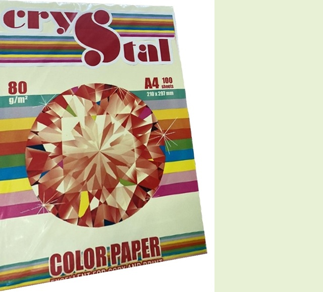 Бумага цветная Color A4 пастель 80г./м2. GN27, 500листов, зелен. Crystal - фото 3