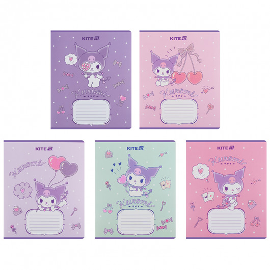 Тетрадь 12 лист., лин., УФ лак + глитер, Hello Kitty-2 (HK25-234-2) Kite - фото 1