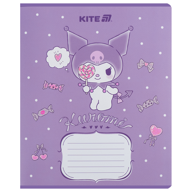 Тетрадь 12 лист., лин., УФ лак + глитер, Hello Kitty-2 (HK25-234-2) Kite - фото 4