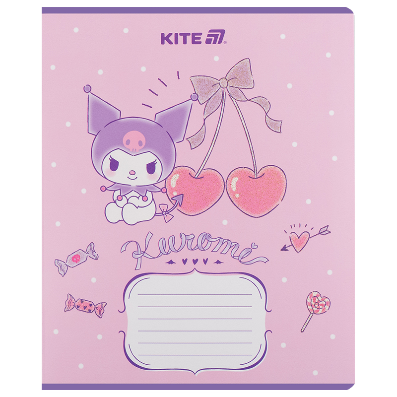 Тетрадь 12 лист., лин., УФ лак + глитер, Hello Kitty-2 (HK25-234-2) Kite - фото 6