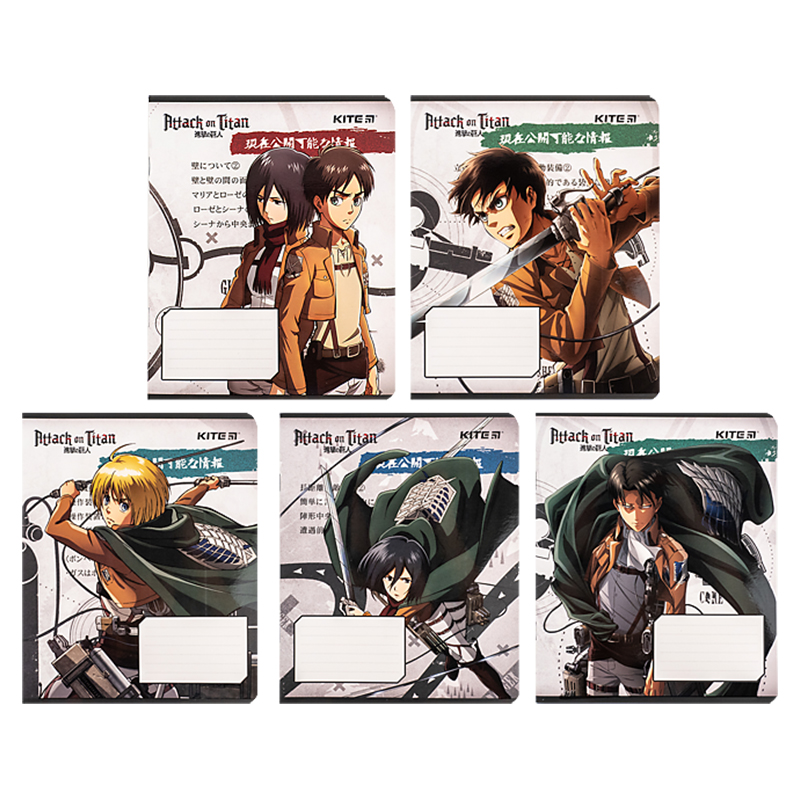 Зошит 12 арк., кл., софт тач + УФ лак, Attack on Titan (AT24-232) Kite - фото 1