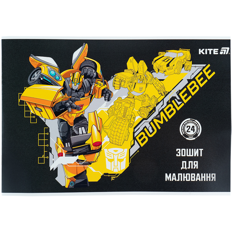 Зошит для малювання, 24 арк., скоба, гібр. лак + УФ лак, Transformers (TF25-242) Kite - фото 3
