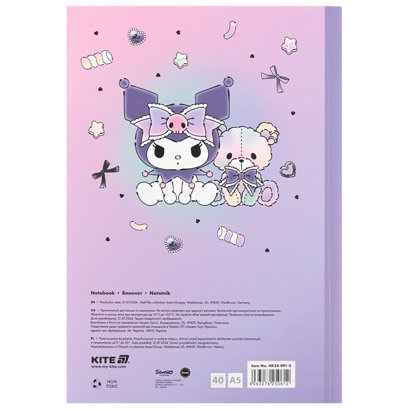 Блокнот мягкая обложка, А5, 40 лист., кл, Hello Kitty-2 (HK24-091-2) Kite - фото 3
