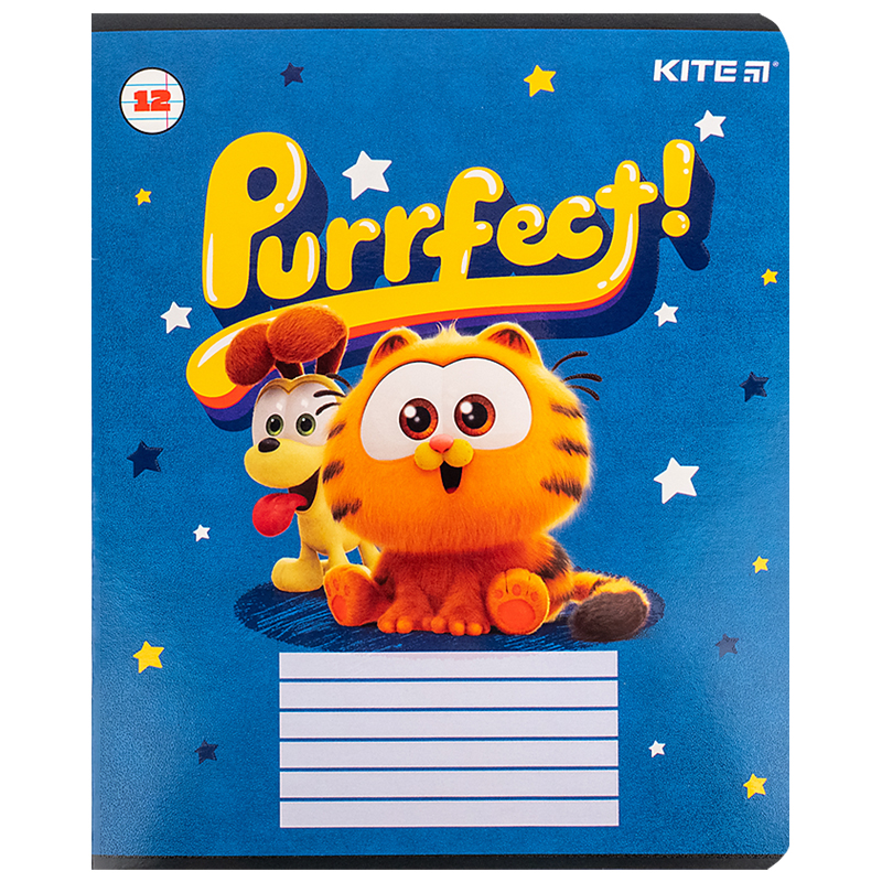 Тетрадь 12 лист., лин., гибр. лак + УФ лак, Garfield (GF24-234) Kite - фото 11