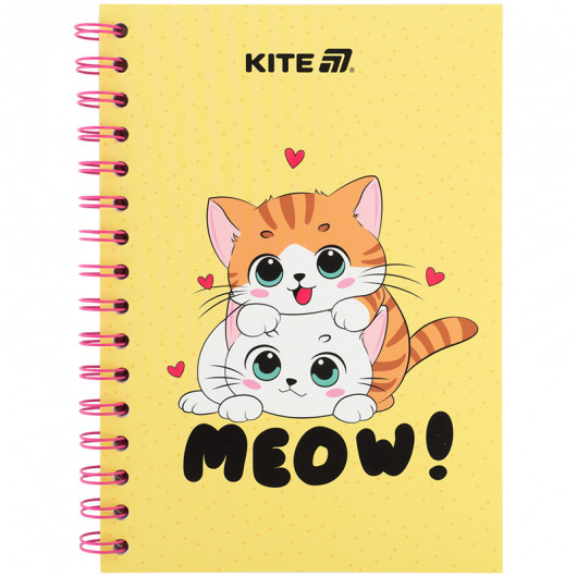 Блокнот на спирали картонная обложка, А5, 80 лист., кл., Cute 1 (K25-1911-1) Kite - фото 1