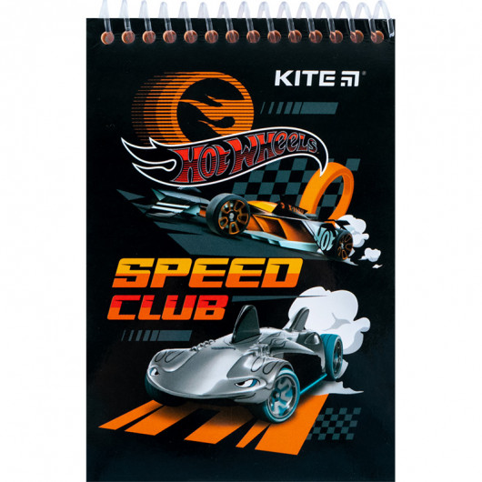 Блокнот пластикова обложка на спіралі, 48 арк., А6 Hot Wheels (HW24-196) Kite - фото 1