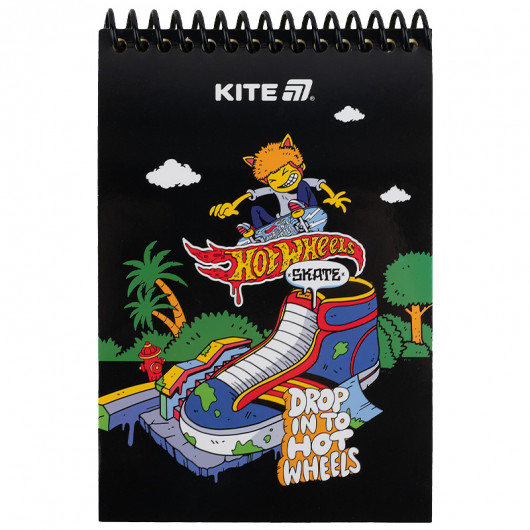 Блокнот пластиковая обложка на спирали, 48 лист., А6 Hot Wheels (HW25-196-2) Kite - фото 1