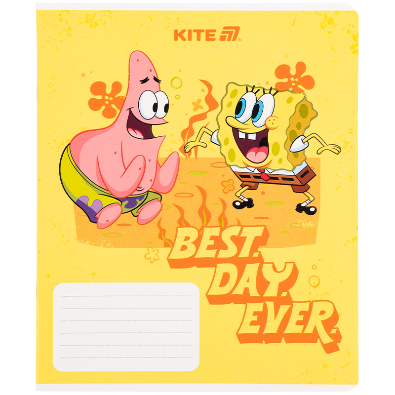 Тетрадь 18 лист., кл., гибр. лак + УФ лак, Sponge Bob (SB25-236) Kite - фото 1