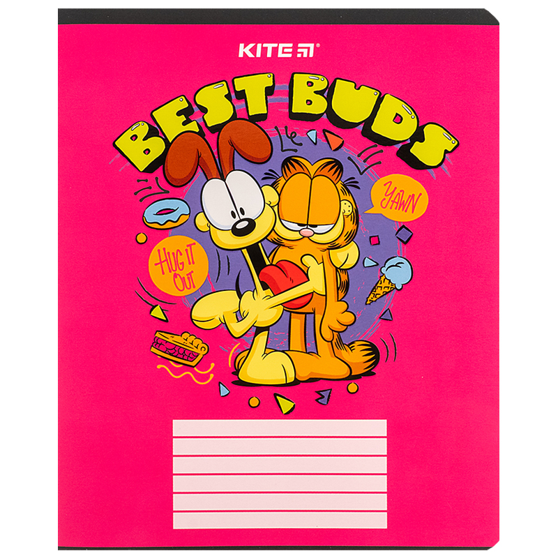 Зошит 18 арк., кл., софт тач + УФ лак, Garfield (GF24-236) Kite - фото 3