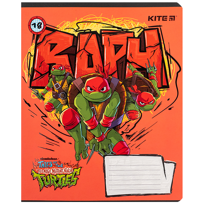 Зошит 18 арк., кл., софт тач + УФ лак, Ninja Turtles (NT24-236) Kite - фото 5