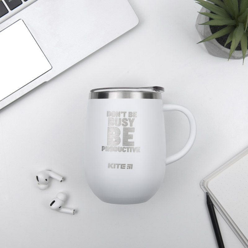 Термокружка 360 мл, белая Be productive (K22-378-03-1) Kite - фото 2