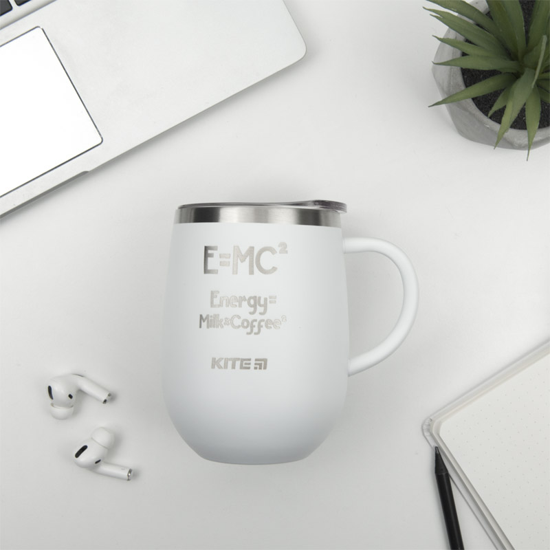 Термокружка 360 мл, біла Energy Milk Coffee (K22-378-03-2) Kite - фото 2