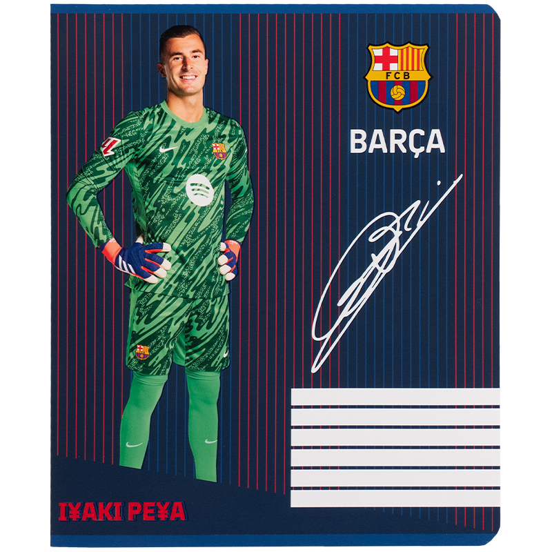 Тетрадь 18 лист., кл., софт тач + УФ лак, FC Barcelona (BC25-236) Kite - фото 2