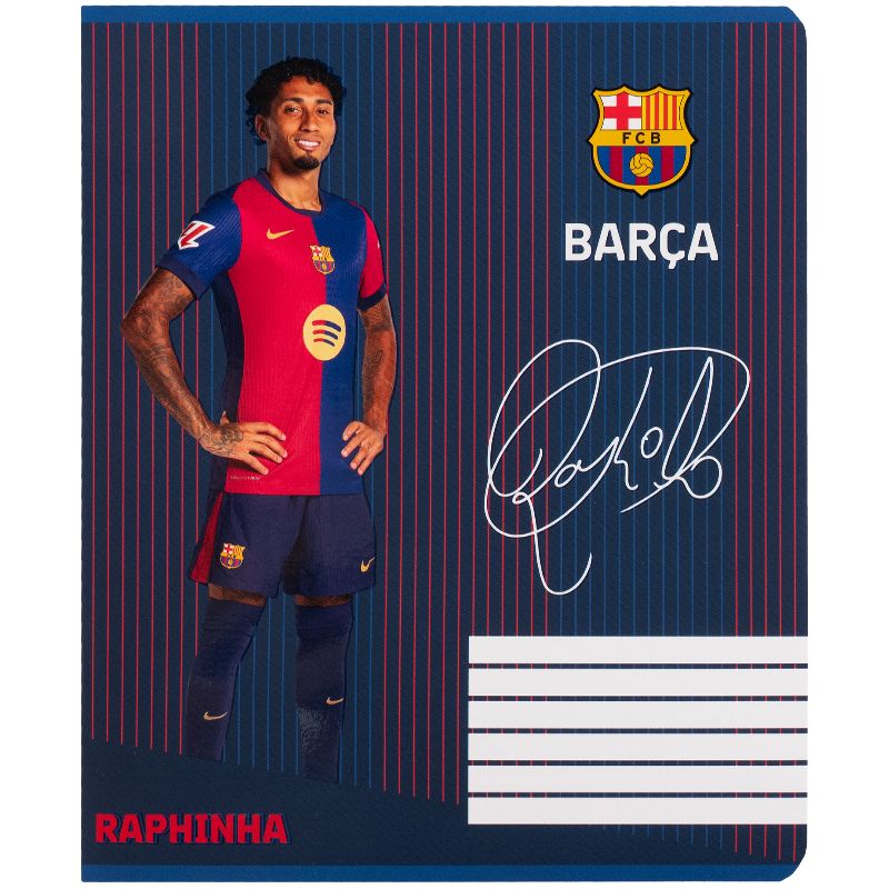 Тетрадь 18 лист., кл., софт тач + УФ лак, FC Barcelona (BC25-236) Kite - фото 4