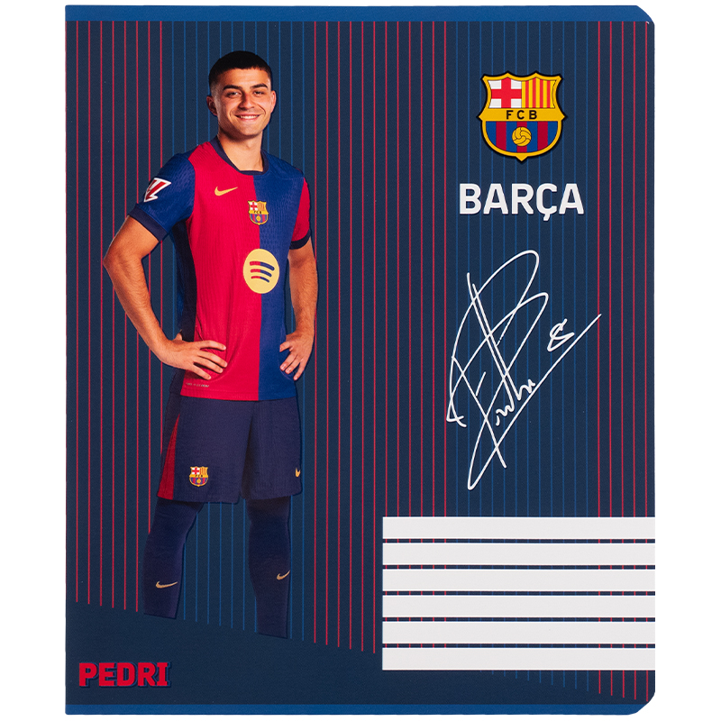 Тетрадь 18 лист., кл., софт тач + УФ лак, FC Barcelona (BC25-236) Kite - фото 5