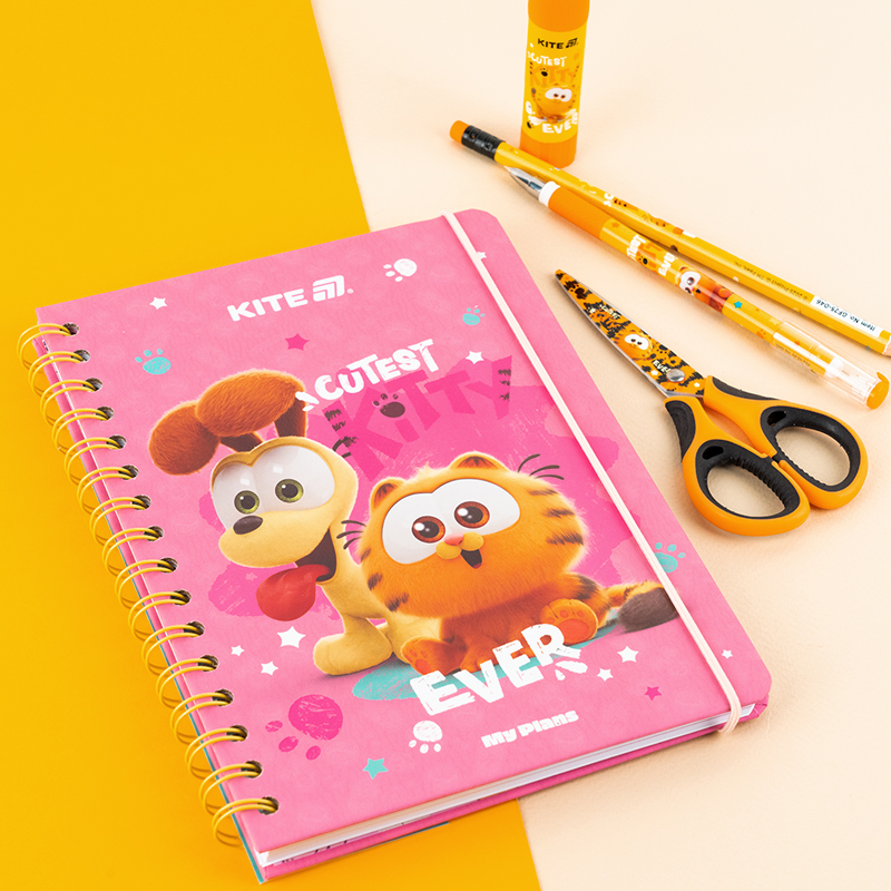 Щоденник на спіралі, тверда обкладинка, Garfield (GF25-438) Kite - фото 2