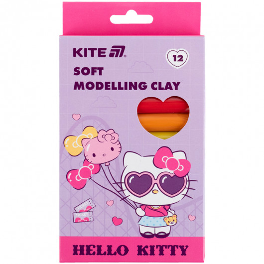 Пластилин восковой, 12 цветов, 200 г Hello Kitty Kite - фото 1