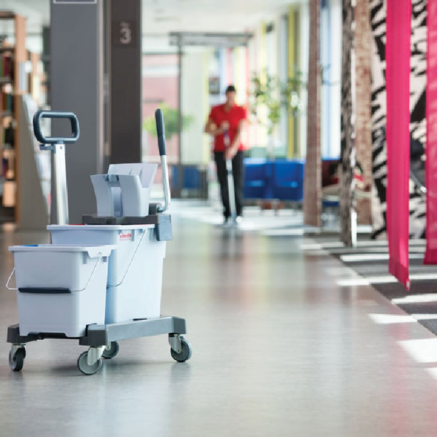 Тележка для уборки на 2 ведра, 25л.+10л., UltraSpeed Pro Double Bucket System Push (147209) Vileda Professional - фото 1