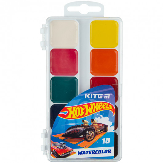 Краски акварельные, 10 цв. Hot Wheels (HW23-060) Kite - фото 1