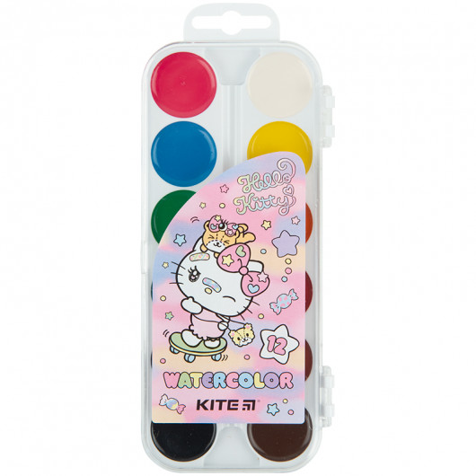 Краски акварельные, 12 цв. Hello Kitty (HK23-061) Kite - фото 1
