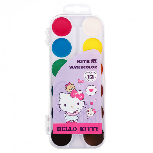 Краски акварельные, 12 цв. Hello Kitty (HK25-061) Kite - фото 1